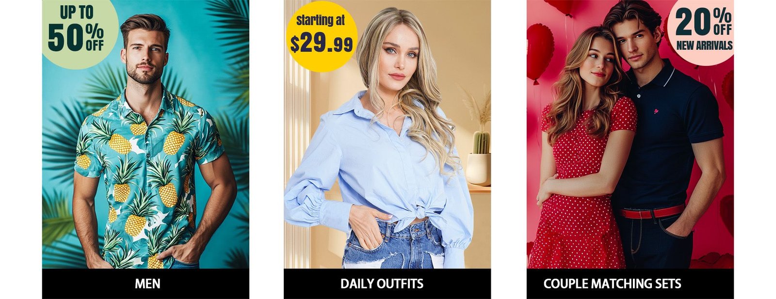 Get 20% discount on Latest Couple Matching Outfits