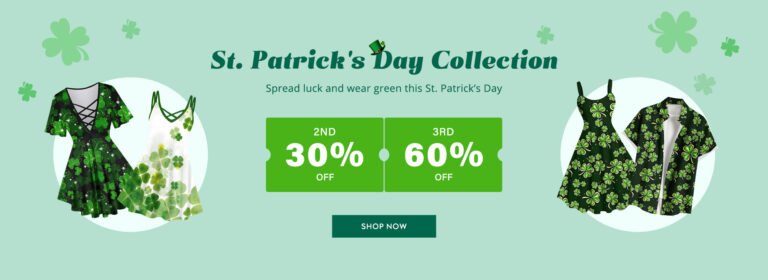 Get Buy 2 Get 60% Discount on 3rd on St Patricks Day Collection